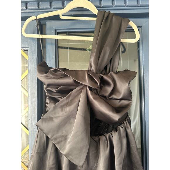 Endless Rose Black One-Shoulder Satin Mini Dress – Size Large NWT LBD - Picture 5 of 7